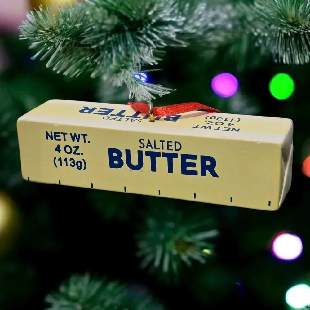 Cracker Barrel Salted Butter Stick Ornament 4 oz Food Christmas Decor